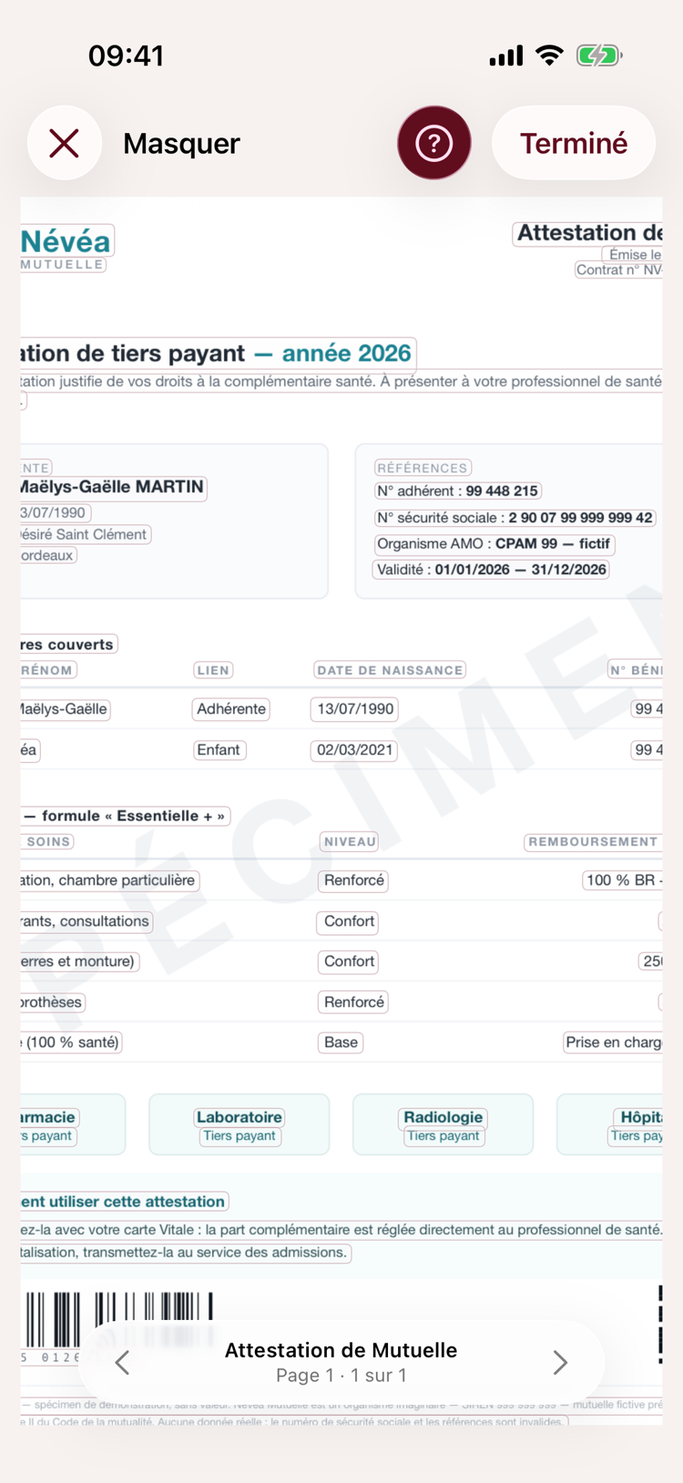 Écran de masquage avec détection locale des éléments sensibles