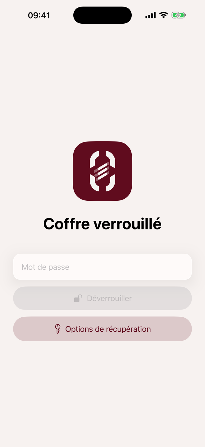 Écran de déverrouillage du coffre Seala